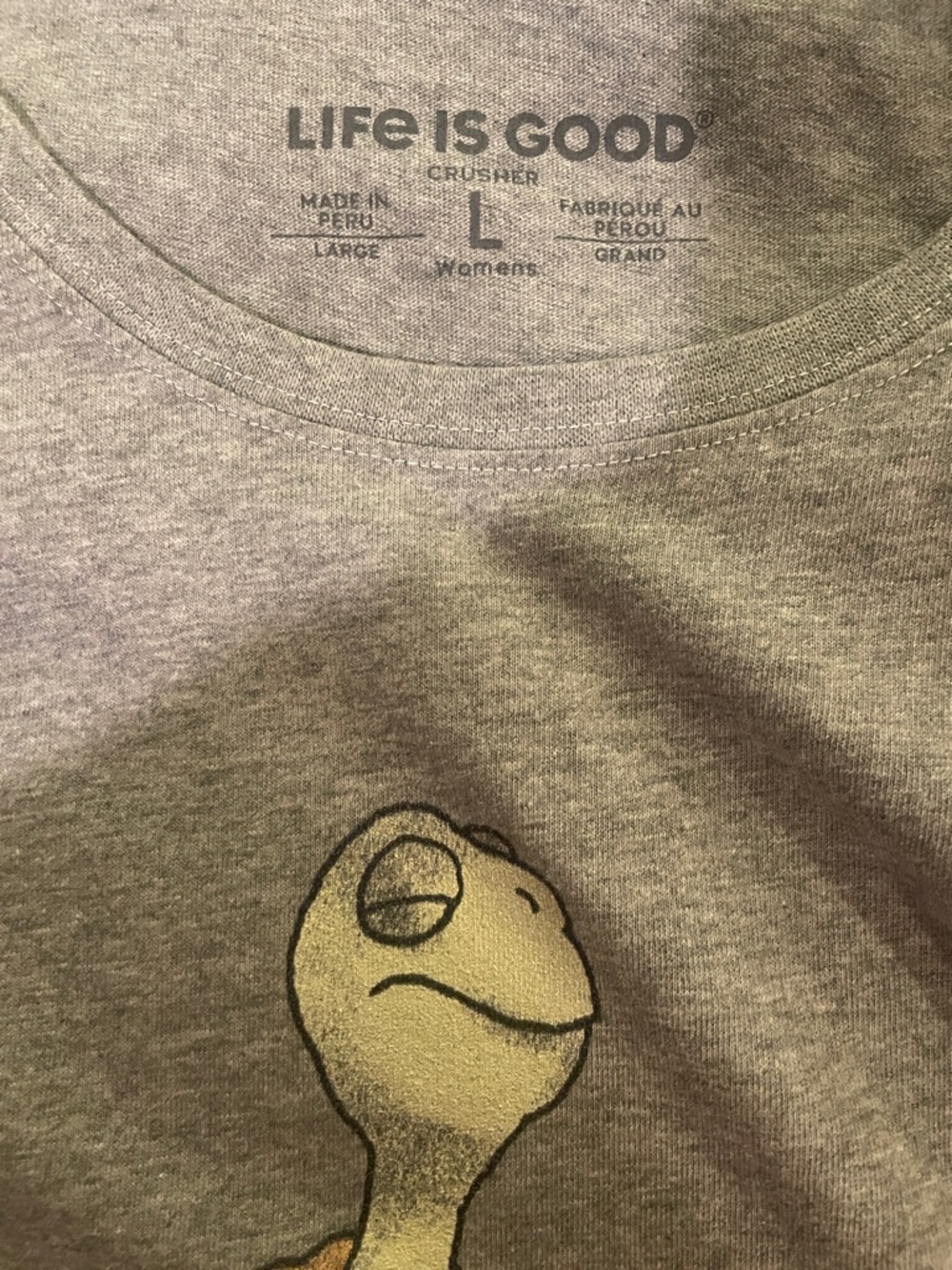 Life Is Good Heather Gray Turtle Tee with Orange Accent - Picture 5 of 6
